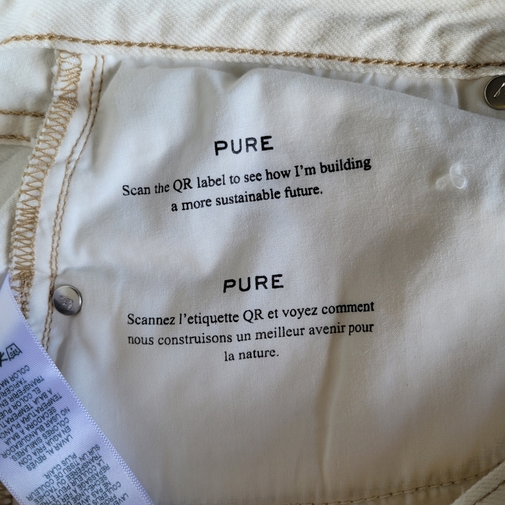 Frame Le Original Ripped Straight Leg High Rise Jeans In Off-White Size 27 - Picture 9 of 13